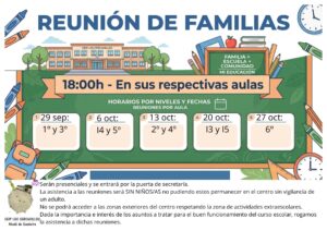 REUNIÓN FAMILIAS  CURSO 2026/27
